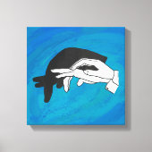 Schaduw Anteater op blauw Canvas Afdruk (Voorkant)