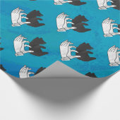 Schaduw Beer snijwond blauw Cadeaupapier (Hoek)
