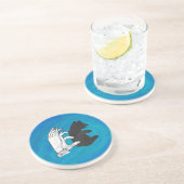 Schaduw Beer snijwond blauw Zandsteen Onderzetter (Zijkant)