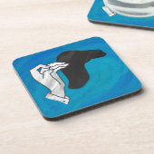 Schaduw Camel op blauw Bier Onderzetter (Linkerzijde)