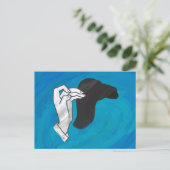 Schaduw Camel op blauw Briefkaart (Staand voorkant)