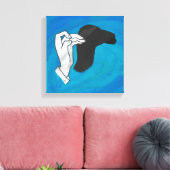 Schaduw Camel op blauw Canvas Afdruk (Insitu (Woonkamer))