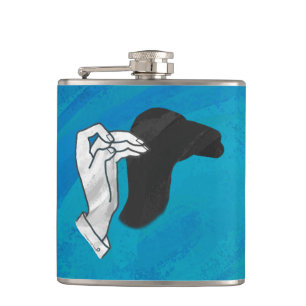 Schaduw Camel op blauw Heupfles