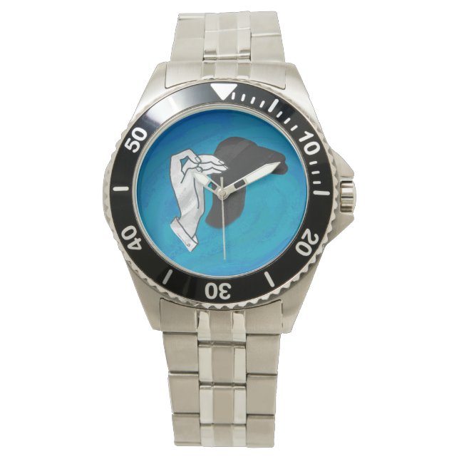Schaduw Camel op blauw Horloge (Voorkant)