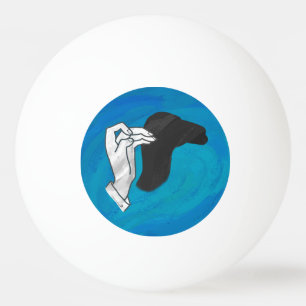 Schaduw Camel op blauw Pingpongballen