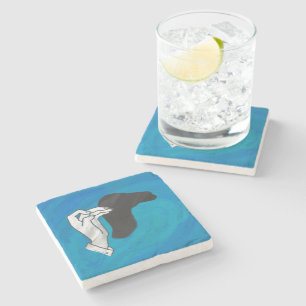 Schaduw Camel op blauw Stenen Onderzetter