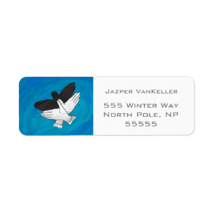 Schaduw Eagle op blauw Etiket