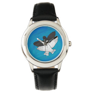 Schaduw Eagle op blauw Horloge