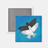 Schaduw Eagle op blauw Magneet (Voorkant / Achterkant)
