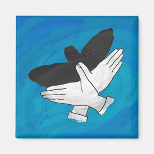 Schaduw Eagle op blauw Magneet