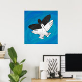 Schaduw Eagle op blauw Poster (Thuiskantoor)