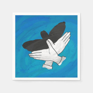 Schaduw Eagle op blauw Servet