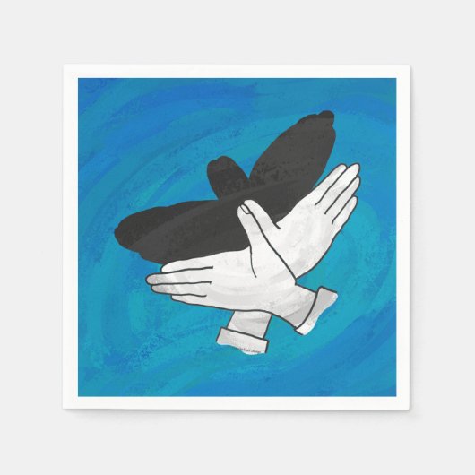 Schaduw Eagle op blauw Servet (Voorkant)