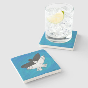 Schaduw Eagle op blauw Stenen Onderzetter