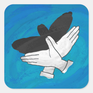 Schaduw Eagle op blauw Vierkante Sticker