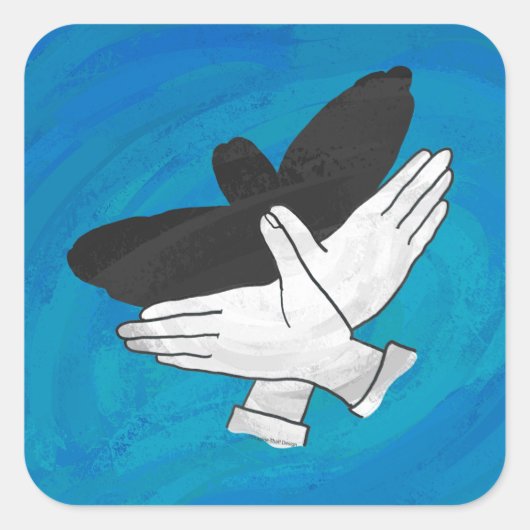 Schaduw Eagle op blauw Vierkante Sticker (Voorkant)