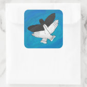 Schaduw Eagle op blauw Vierkante Sticker (Tas)