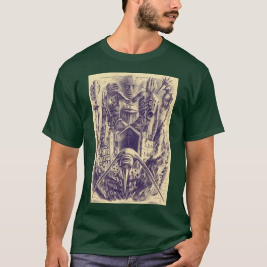 Schaduw paleis potlood kunst t-shirt (Voorkant)