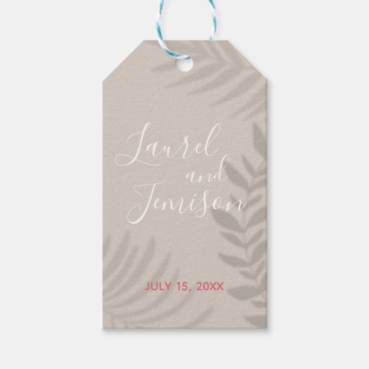 Schaduw Palm Tan Cadeaulabel (Voorkant)