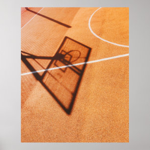 Schaduw van basketbalhoepel poster
