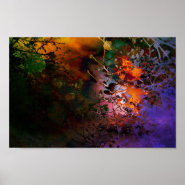 schaduw van de bloemen poster