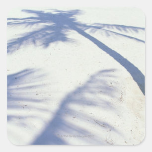 Schaduw van palmboom 2 vierkante sticker