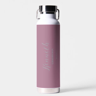 Schaduw van Roze Aluminium Modern Monogram Bache Waterfles