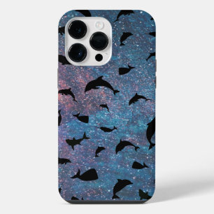 schaduw vis haai walvis op verloop sterrenstelsel iPhone 14 pro max hoesje