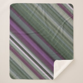 Schaduwbloemen Paarse en groene streep Sherpa Deken