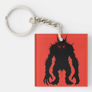 Schaduwdemon Monster Rode Ogen Horror cadeau Sleutelhanger