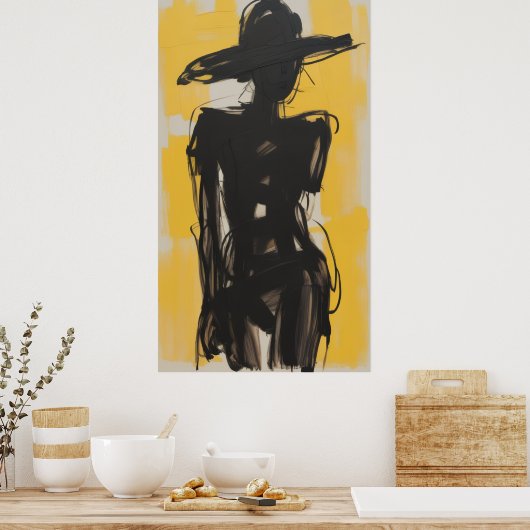 Schaduwen in geel poster (Keuken)