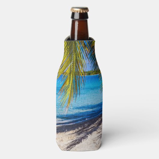 Schaduwen op het strand flesjeskoeler (Fles Voorkant)