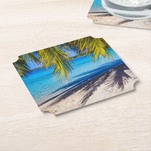 Schaduwen op het strand kartonnen onderzetters (Gekanteld)