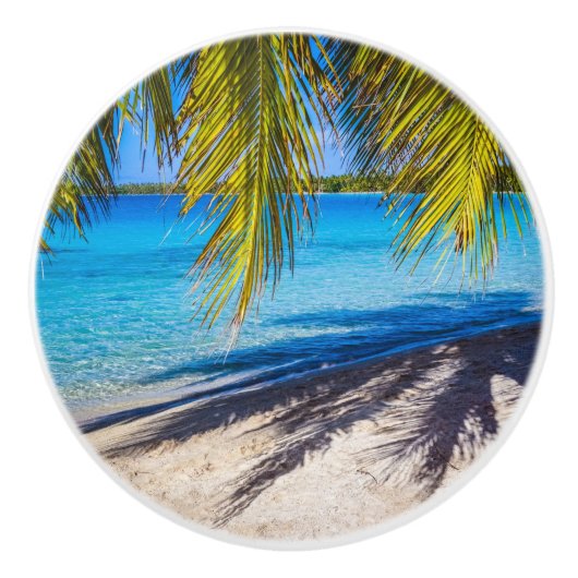 Schaduwen op het strand keramische knop (Voorkant)