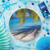 Schaduwen op het strand papieren bordje (Feest)