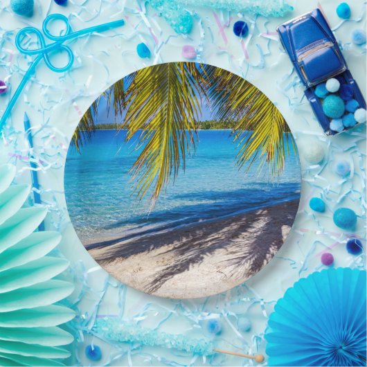 Schaduwen op het strand papieren bordje (Feest)