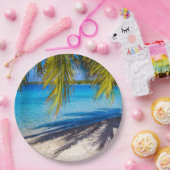 Schaduwen op het strand papieren bordje (Feest)