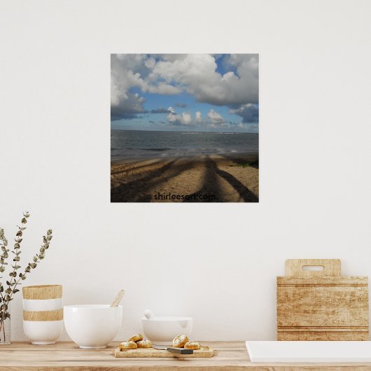 Schaduwen op het strand poster (Keuken)