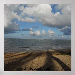 Schaduwen op het strand poster