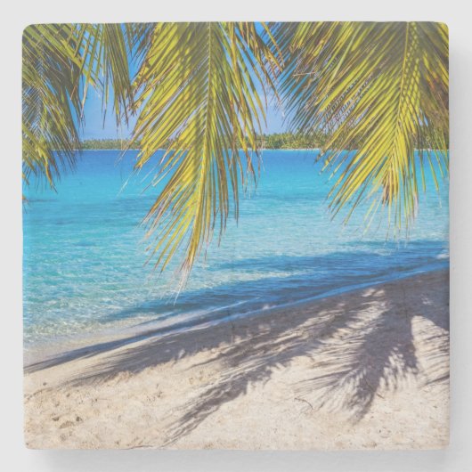 Schaduwen op het strand stenen onderzetter (Voorkant)