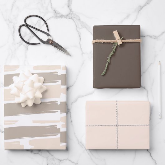 Schaduwen van beige verf inpakpapier vel (Voorkant)