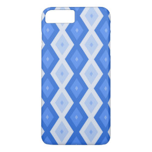 Schaduwen van blauw diamantpatroon 	iPhone 8 plus / 7 plus hoesje