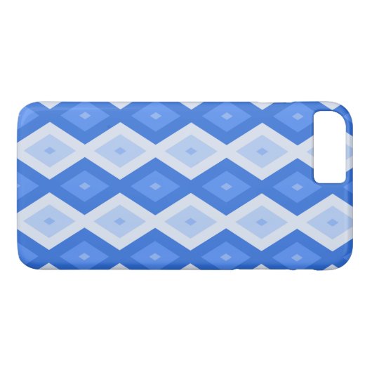 Schaduwen van blauw diamantpatroon Case-Mate iPhone case (Achterkant (Horizontaal))