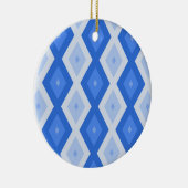 Schaduwen van blauw diamantpatroon keramisch ornament (Rechts)