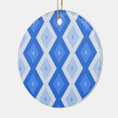 Schaduwen van blauw diamantpatroon keramisch ornament (Links)