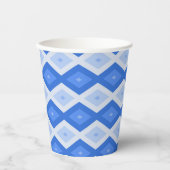Schaduwen van blauw diamantpatroon papieren bekers (Voorkant)