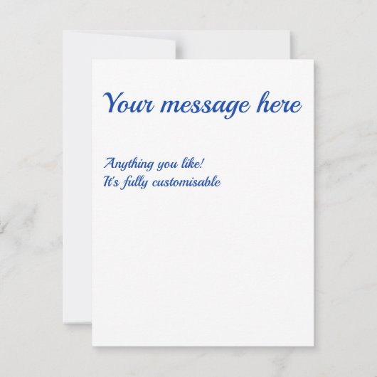 Schaduwen van blauw diamantpatroon RSVP kaartje (Achterkant)