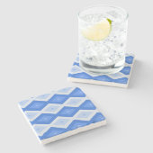 Schaduwen van blauw diamantpatroon stenen onderzetter (Zijkant)