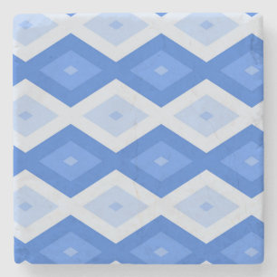 Schaduwen van blauw diamantpatroon stenen onderzetter