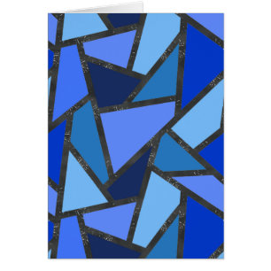 Schaduwen van blauw gekleurd glas